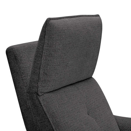 Fauteuil relax électrique pivotant bi-moteur tissu gris carbone - PLYMOR