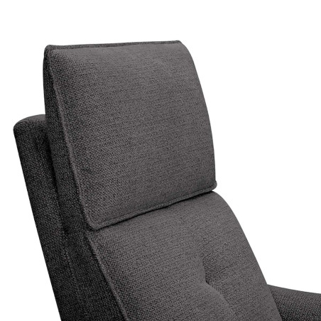 Fauteuil relax électrique pivotant bi-moteur tissu gris carbone - PLYMOR
