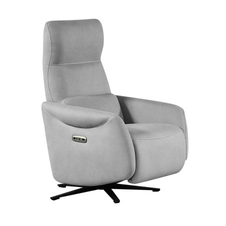 Fauteuil relax électrique pivotant gris clair - SMALKOR