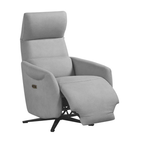 Fauteuil relax électrique pivotant gris clair - SMALKOR