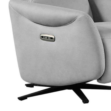Fauteuil relax électrique pivotant gris clair - SMALKOR