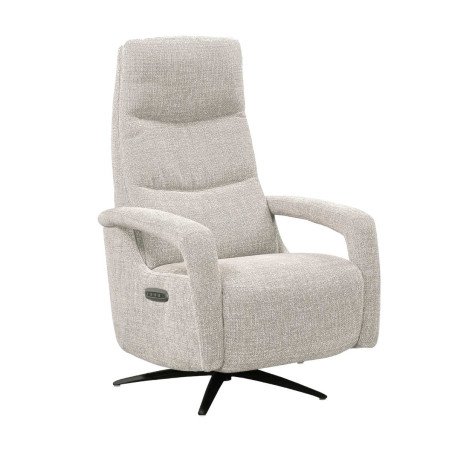 Fauteuil relax électrique pivotant tri-moteur tissu naturel - PAUWELOR