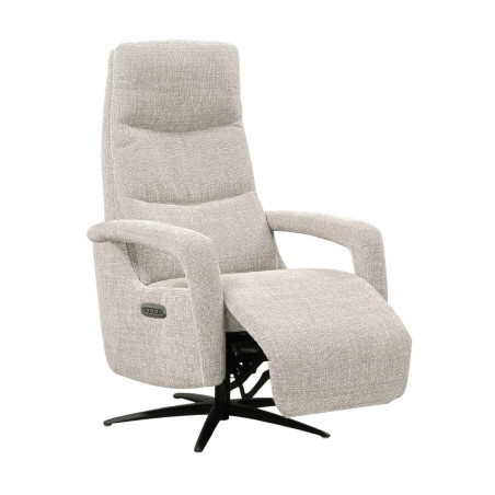 Fauteuil relax électrique pivotant tri-moteur tissu naturel - PAUWELOR