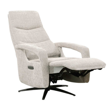 Fauteuil relax électrique pivotant tri-moteur tissu naturel - PAUWELOR