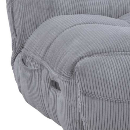 Fauteuil relax pivotant rocking-chair velours côtelé gris clair - JUMBOR
