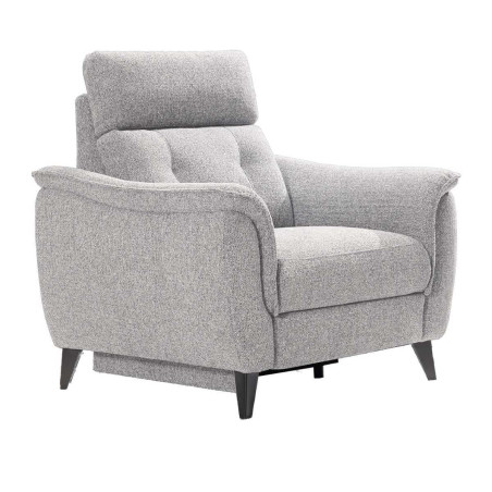 Fauteuil relax électrique tissu polyester gris galet - PLYMOR