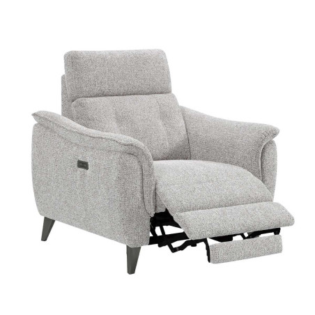 Fauteuil relax électrique tissu polyester gris galet - PLYMOR