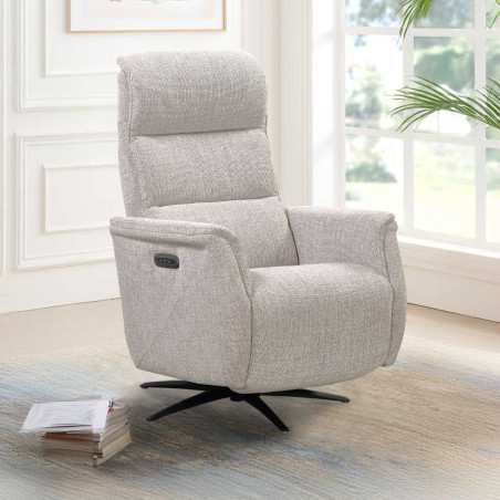 Fauteuil relax électrique pivotant tri-moteur réglable en hauteur - JOHNYOR