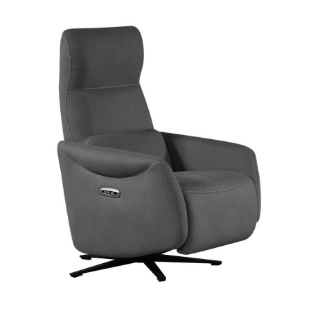 Fauteuil relax électrique pivotant gris foncé - SMALKOR