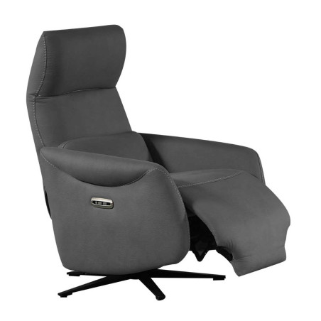 Fauteuil relax électrique pivotant gris foncé - SMALKOR