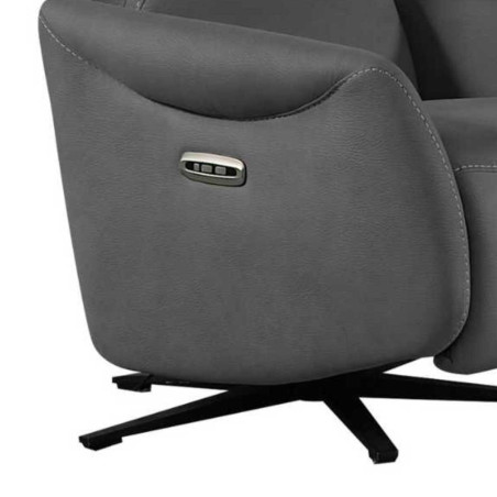 Fauteuil relax électrique pivotant gris foncé - SMALKOR
