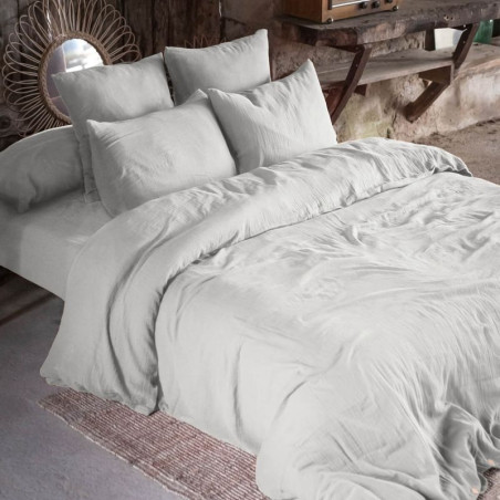 Drap Housse 90x190cm Gaze de Coton Nuage - OUREO