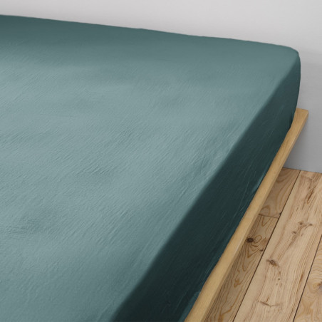 Drap Housse 90x190cm Gaze de Coton Canard - OUREO