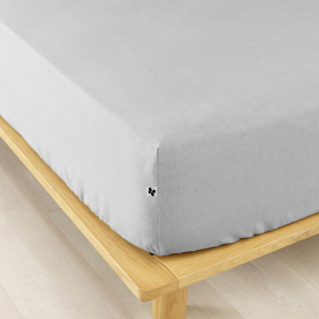 Drap Housse 90x190cm Flanelle de Coton Brume - HEDRA