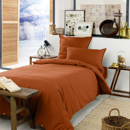 Drap Housse 90x190cm Flanelle de Coton Tomette - HEDRA