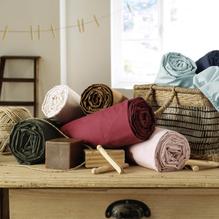 Drap Housse 140x190 cm Coton Truffe - SAMIR
