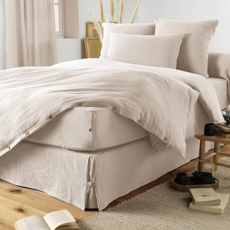 Drap Housse 90x190cm Gaze de Coton Pampa - OUREO