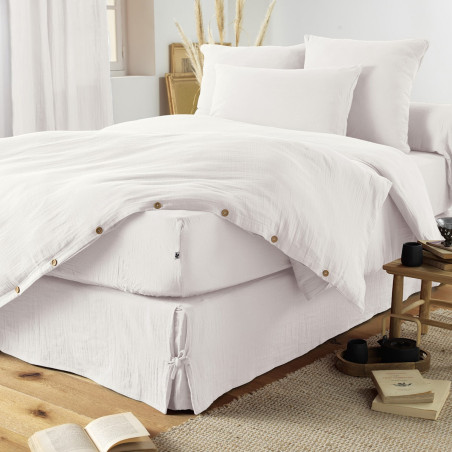 Drap housse 200x200cm gaze de coton Chantilly - OUREO