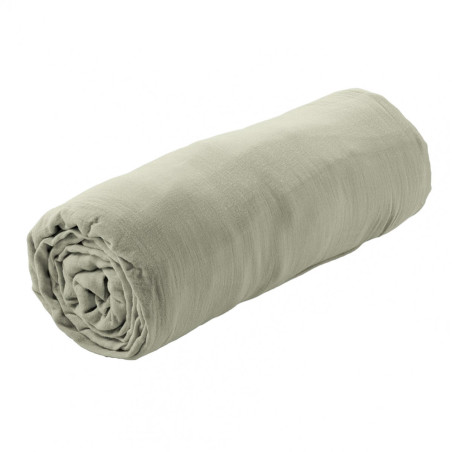 Drap housse 200x200 cm gaze de coton romarin - OUREO