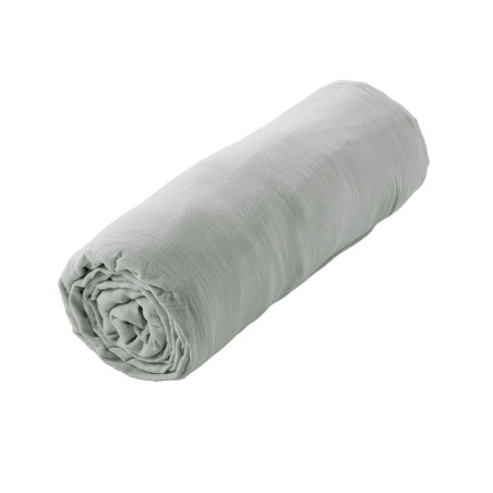 Drap Housse 160x200 Gaze de Coton Eucalyptus - OUREO
