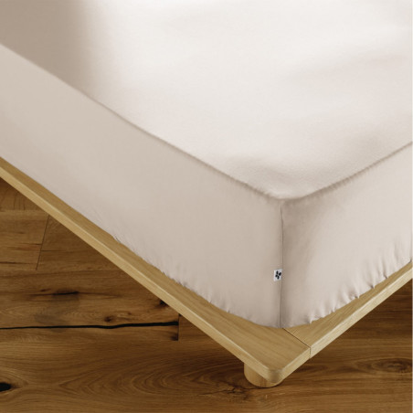 Drap Housse 90x200 cm Coton Coloris Pampa - SAMIR