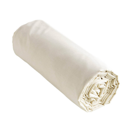 Drap Housse 80x200cm Coton Coloris Popcorn - SAMIR