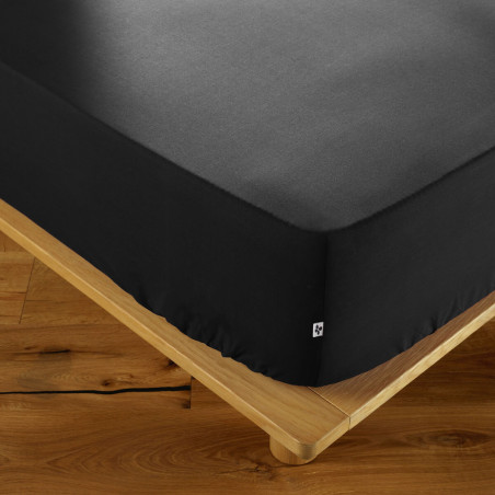 Drap Housse 90x200 cm Coton Coloris Truffe - SAMIR