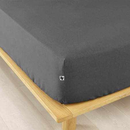 Drap Housse 180x200 cm Flanelle de Coton Coloris Orage - HEDRA