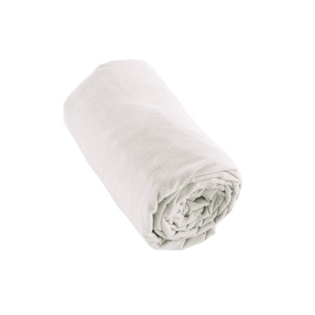 Drap Housse 160x200cm Flanelle de Coton Coloris Neige - HEDRA