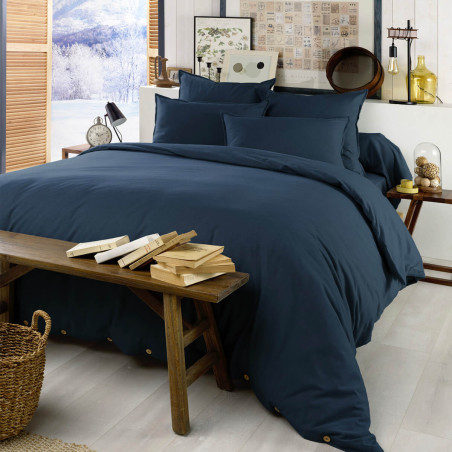 Drap Housse 180x200cm Flanelle de Coton Nuit - HEDRA
