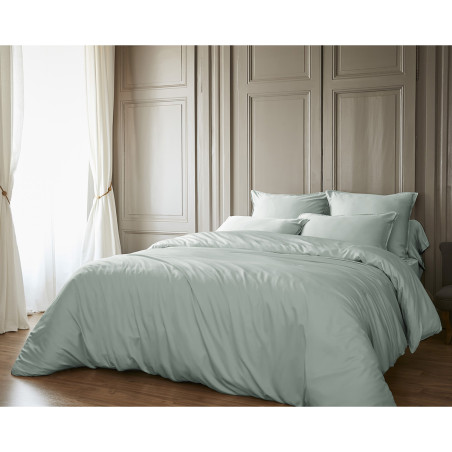 Drap housse 180x200 cm viscose de bambou vert d’eau - ALAE