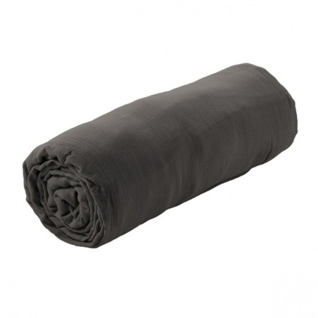Drap Housse 90x200cm Gaze de Coton Granit - OUREO