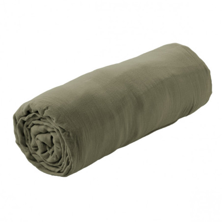 Drap Housse 80x200cm Gaze de Coton Romarin - OUREO