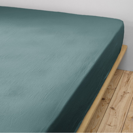 Drap Housse 80x200cm Gaze de Coton Canard - OUREO