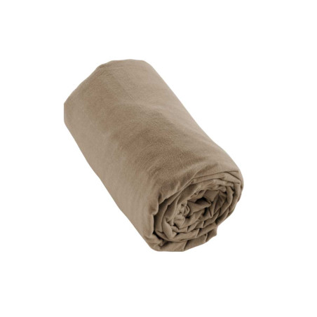 Drap housse 160x200cm flanelle coton Ficelle - HEDRA