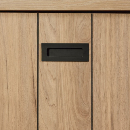 Buffet 2 portes 3 tiroirs aspect bois finition Castel Oak - GERMAIN