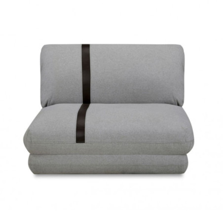 Chauffeuse convertible multipositions tissu gris chiné - BAKARYOR