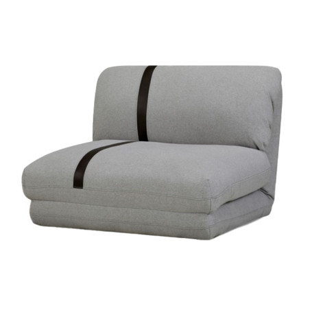 Chauffeuse convertible multipositions tissu gris chiné - BAKARYOR