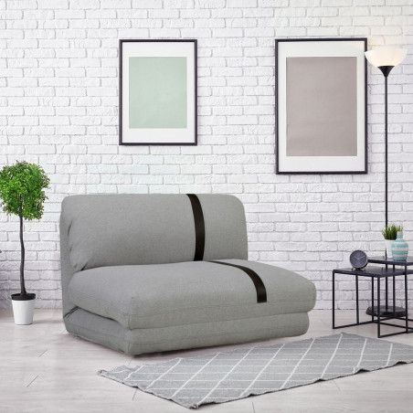 Chauffeuse convertible multipositions tissu gris chiné - BAKARYOR
