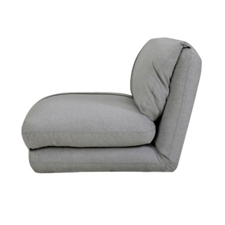 Chauffeuse convertible multipositions tissu gris chiné - BAKARYOR
