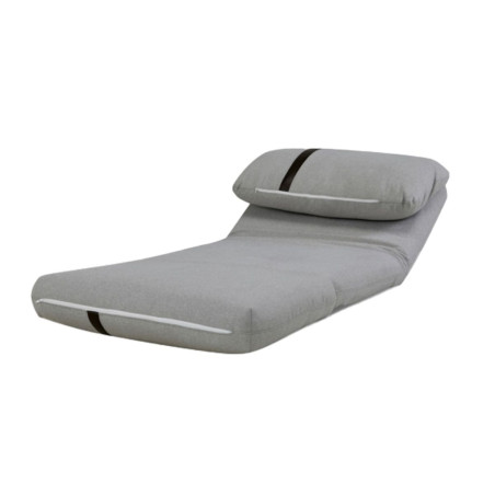 Chauffeuse convertible multipositions tissu gris chiné - BAKARYOR