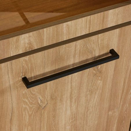 Bibliothèque 6 portes leds aspect bois Houston Oak - VYSIAL