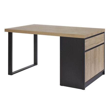 Ilôt de cuisine 170 cm avec rangement aspect bois - KALIMUENDO