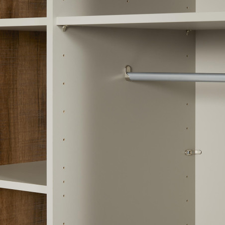 Armoire portes coulissantes 245 cm chêne artisan et graphite - DELAES