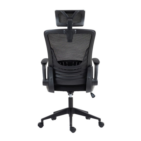 Fauteuil de bureau en maille noir avec appui-tête réglable - AXIUMOR