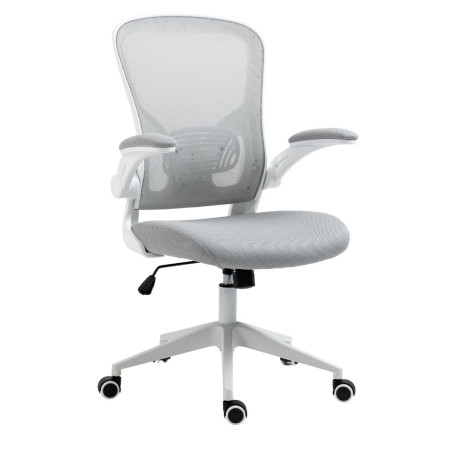 Fauteuil de bureau en maille gris avec accoudoirs réglables - HELIXOR