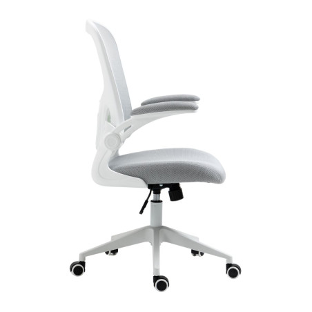 Fauteuil de bureau en maille gris avec accoudoirs réglables - HELIXOR