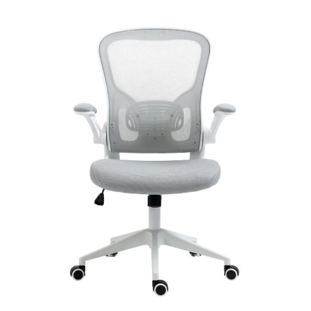 Fauteuil de bureau en maille gris avec accoudoirs réglables - HELIXOR
