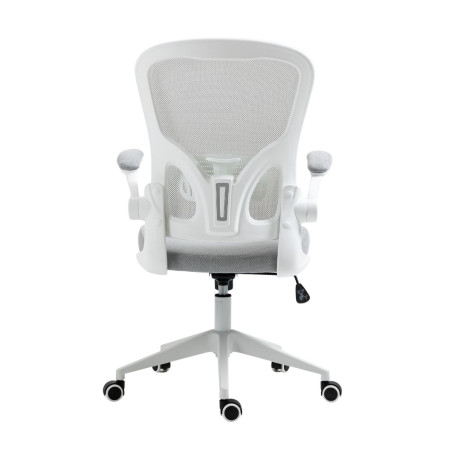 Fauteuil de bureau en maille gris avec accoudoirs réglables - HELIXOR