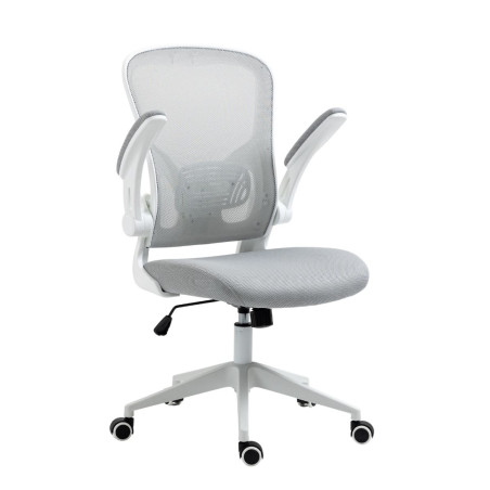 Fauteuil de bureau en maille gris avec accoudoirs réglables - HELIXOR